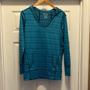 New Champion Women's Teal Striped Hoodie